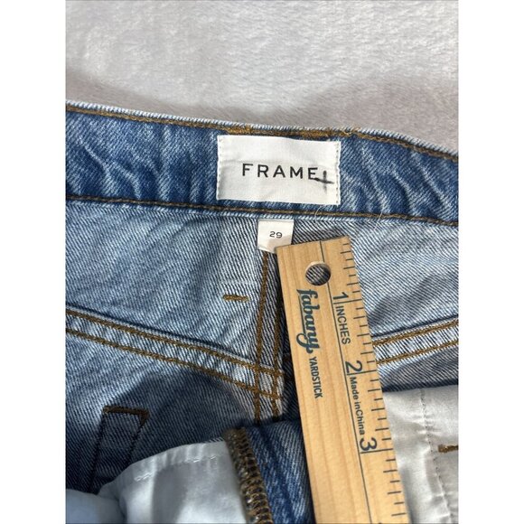 FRAME High Rise Wide Leg Jeans "Lave'Et Tisse' Avec" Checkered Pattern Size 29 - Picture 8 of 11